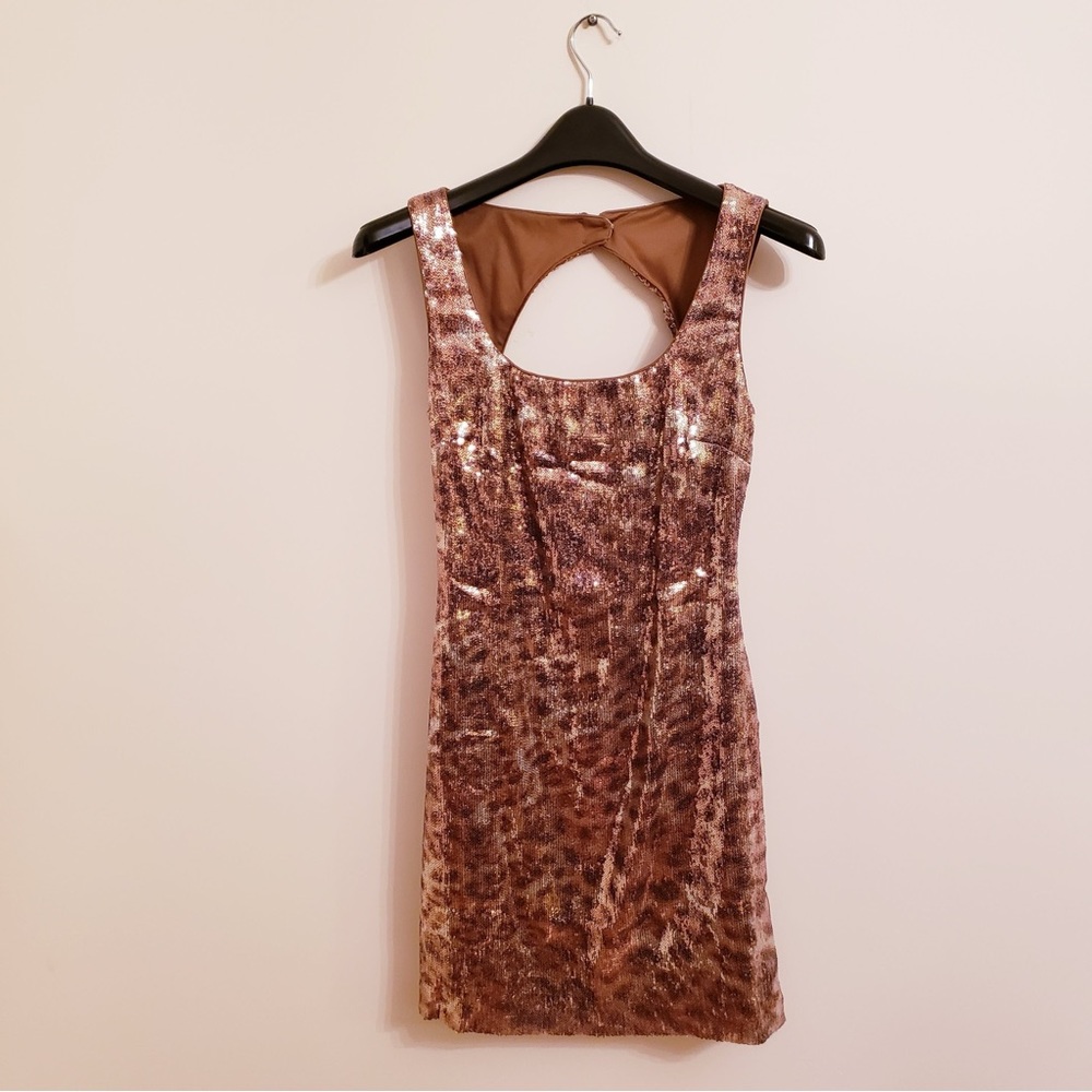 Caché Sequin Leopard Print Dress (US size 6, NWT)
